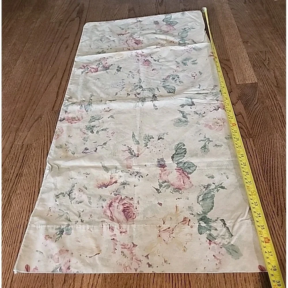 Vintage Ralph Lauren Francesca Tea Stain Pink Green Floral KING Pillowcase